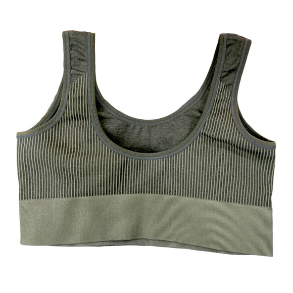 Shein Luvlette Medium Support Solid Sports Bra Army Green Size Medium - Picture 4 of 6